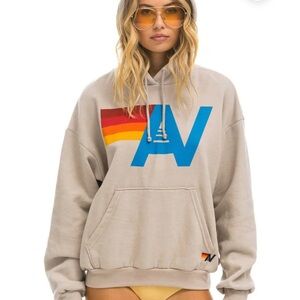 Aviator Nation Logo Hoodie in Sand